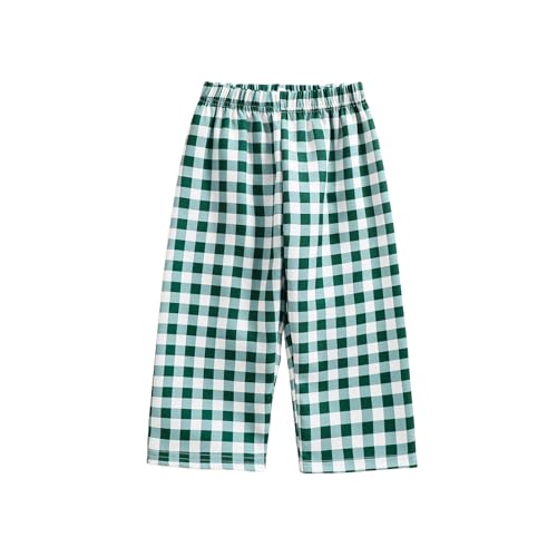 Toddler Baby Boys Girls Gingham Pants Wide Leg Loose Elastic Waist Sweatpants Trousers Casual Bottoms Summer Pants