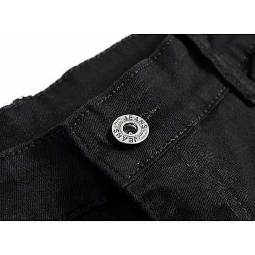 Men's Ripped Skinny Stretch Jeans Vintage Distressed Straight Leg Denim Pants Regular Fit Destroyed Jean Trousers3
