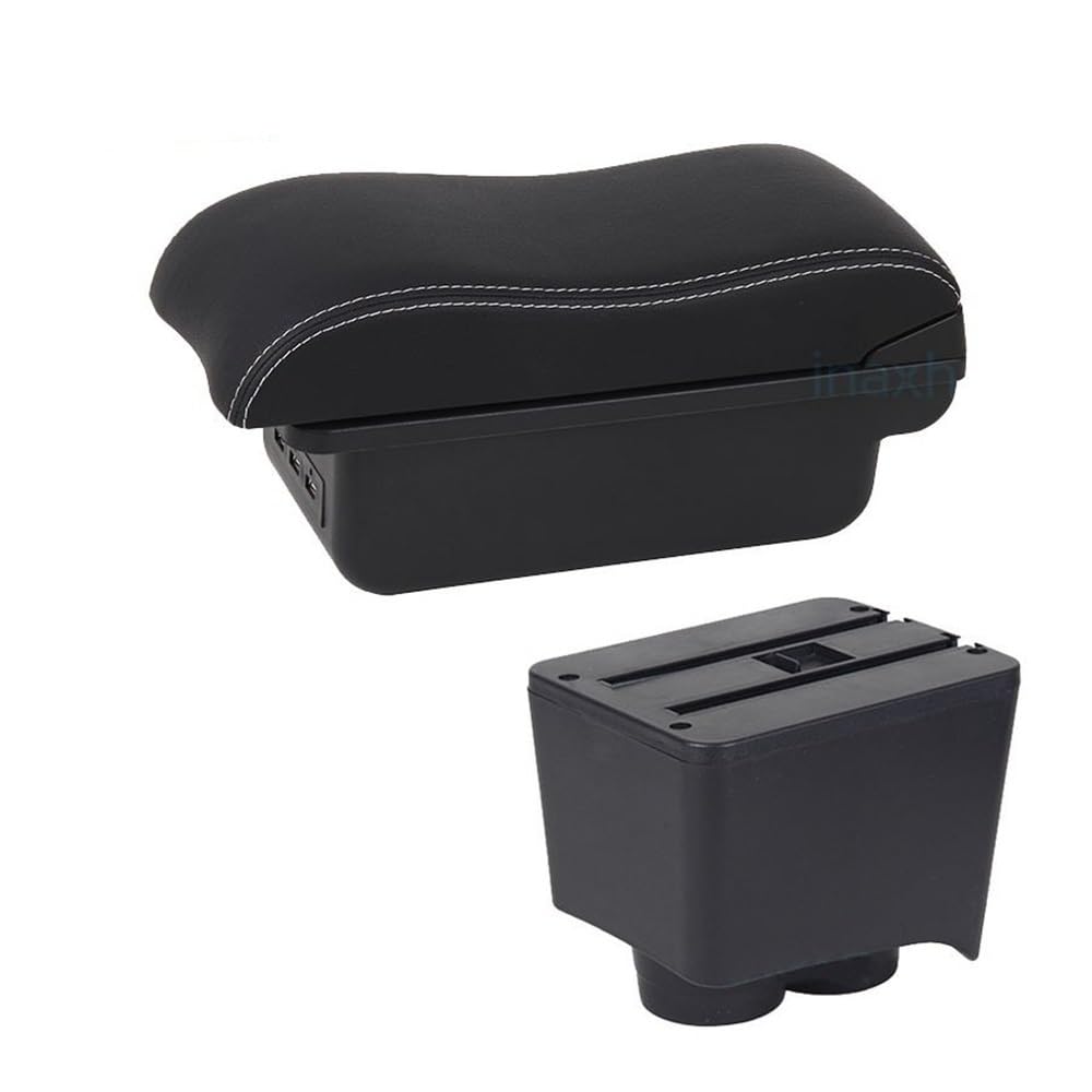 Aierdeyp B3 Black White 3Usb Car Armrest Box For Vw For Polo 9N 3 2002-2009