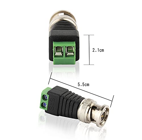 Bnc To Cat5E Adapter Male Connectors And Solderless Female Video Balun Connector,Screw Camera Terminal Plug For Cctv Surveillance Cable Ethernet Speaker,Lkelyonewy #TOP5