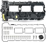 N55 Engine Valve Cover Kit with Gasket & Bolt & Oil Cap Compatible with 2010-2019 BMW 328i 335i 135i 235i 435i 530i 535i 640i 740i 740Li M135i M2 M235i xDrive X1 X3 X4 X5 X6, 3.0L Replace 11127570292