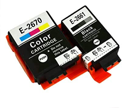 Pack de 2 Cartouches d'encre Compatibles Epson 266 Noir et 267 Couleur Série Globe - pour Imprimantes Epson WF-100 W et WF-110 W Cover