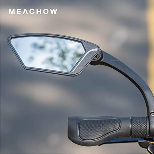 image for MEACHOW New Scratch Resistant Glass Lens,Handlebar Bike Mirror, Rotata