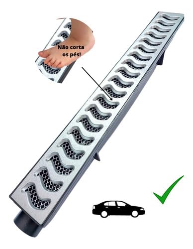 Ralo Linear 6x50cm Continuo Sifonado Para Bordas De Piscina