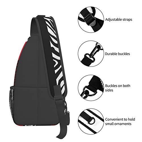 Sac de poitrine pour hommes imprimé léopard zèbre noir taille unique
