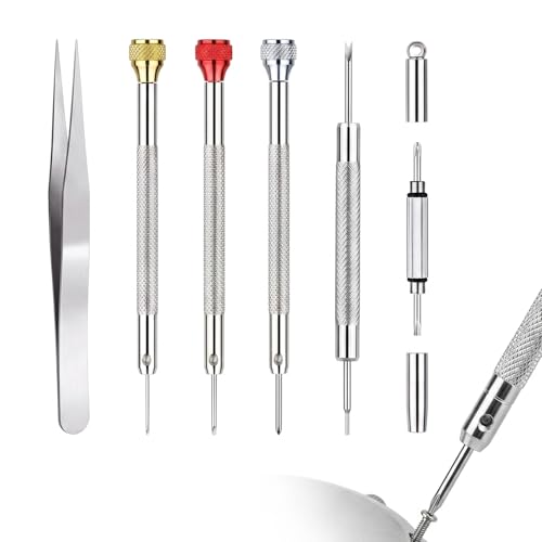 Tournevis Lunettes Opticien, Outils de Précision pour Montres et Électronique, Set de 6 Tournevis de Précision pour Réparation de Lunettes, Montres,...