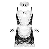 Cuello vuelto y manga corta abotonada, vestido de diseño con botones delanteros, viene con un delantal y una diadema separados