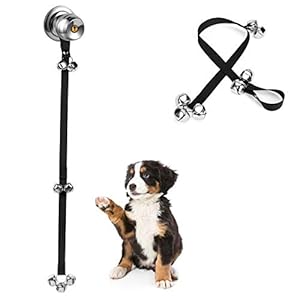 JEXCULL Dog Doorbell for Training, Pack of 3 Adjustable Puppy Doorbells Premium Doggy Train Tools Pet Supplies with 7 Loud Doorbells & 3 Snaps for Small, Medium, Large Dogs Go Outside, Black