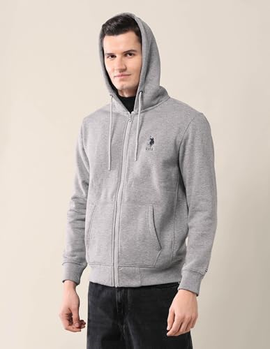 Image of U.S. Polo ASSN. Solid Regular Fit Sweatshirt for Men - Comfortable, Full Sleeves Men Sweatshirts