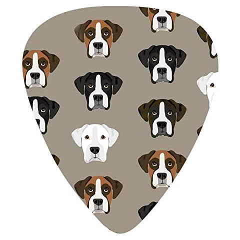Boxer Dogs Boxer Heads Guitar Picks 12pcs, Guitar Plectrums For Your Electric, Acoustic, Or Bass Guitar Thin, Medium, Heavy 0.46 0.71 0.96 Mm Cover