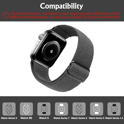 Image of Arae Stretchy WatchBand Compatible for Apple Watch Band 49 /45 /44 /42 /41 /40mm /38mm Comfortable Adjustable Sport Band for iWatch Series 10 9 8 7 6 5 4 SE 3 2 1 Women Men