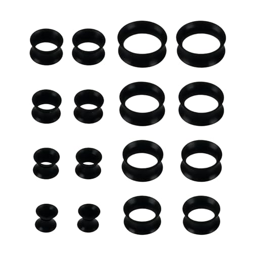 BosuLai 16 Piezas Expansores de Oreja de Silicona, Dilataciones Tuneles 6-20mm, Expansores de Oreja para Hombres y Mujeres, Kit de Dilatación para Estirar Orejas