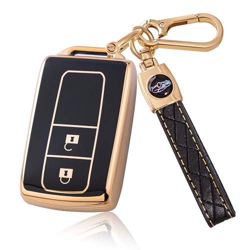 トヨタ ダイハツ キーケース タント タントカスタム スマートキーケース タントエグゼ ムーヴ ムーヴカスタム コペン パッソ ブーン COO キーカバー TPU製 (金黒)