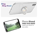 lenoup Glitter Bling Bling Phone Ring Holder,Sparkle Phone Ring Grip Artificial Diamond Stand,Rhinestone Cell Finger Ring for Phones,Pad(Silver) - Image 5