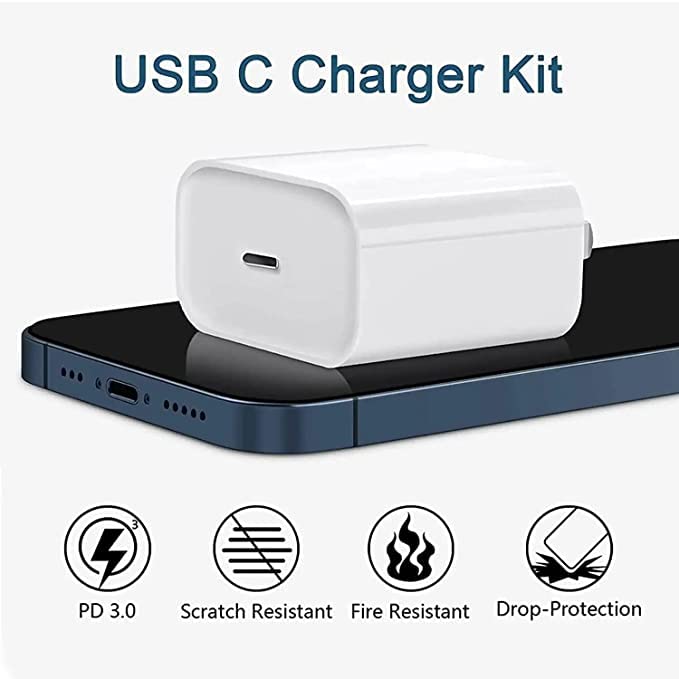 Image of Etguuds Charger Compatible with iPhone 20W USB C Power Adapter with 3.3FT Data Cable for Apple iPhone, iPads, Airpods, 14 /14Pro /14 Plus / 14 Pro Max / 13 /13 Plus / 13 Pro Max / 12