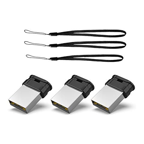 USB Flash Drive 32GB 3 Pack, RAOYI USB 2.0 Memory Stick Bulk Thumb Drives Jump Drive Zip Drive with Lanyard, Black Cover