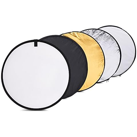 Light Diffuser, Andoer Photo Reflectors 24" 60Cm 5 In 1 Reflector Portable Photography Studio Multi Photo Disc Collapsible Light Reflector Camera Photoshoot Reflector Screen Round Sun Reflector Cover