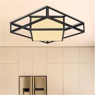BESTIELAM Modern LED Ceiling Light, SMD LED 20W Adjustable Lighting Beige Linen lampshade Ceiling Light 3000-6500K, Industrial Style Ceiling Lights for Bedroom, Kitchen, Hallway, Outside Porch