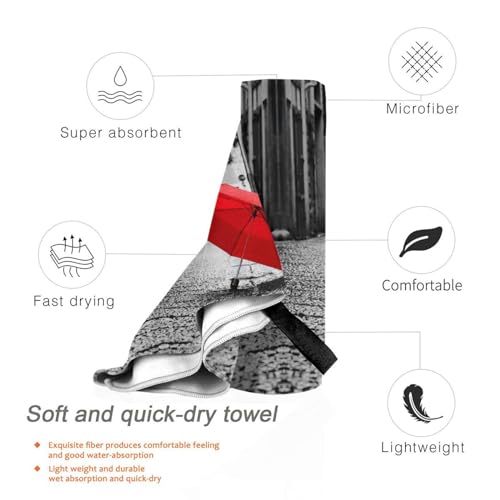 Serviette de bain surdimensionnée rouge à séchage rapide pour camping - 4
