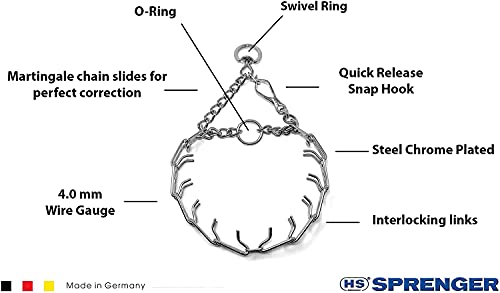 Image of Herm Sprenger Pet Supply Imports Chrome Plated Training Collar With Quick Release Snap For Dogs,?40.64 cm,W 5.72 cm