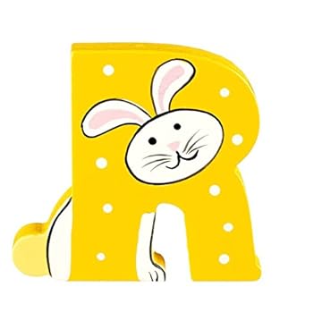 Wooden Letters by Orange Tree Toys, Letter R for Rabbit - Alphabet Animal Letters for Personalised Baby Name, Toy Box, Door, Wall Decorations - Animals Nursery Decor, Boys Girls Bedroom Accessories