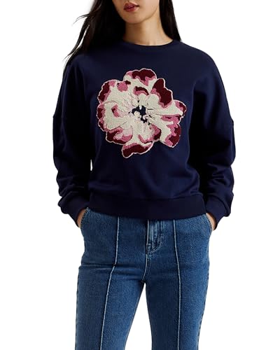 Ted Baker Wmb-raynahh-Graphic Floral Sweatshirt Sudadera, Azul Marino, 40 para Mujer