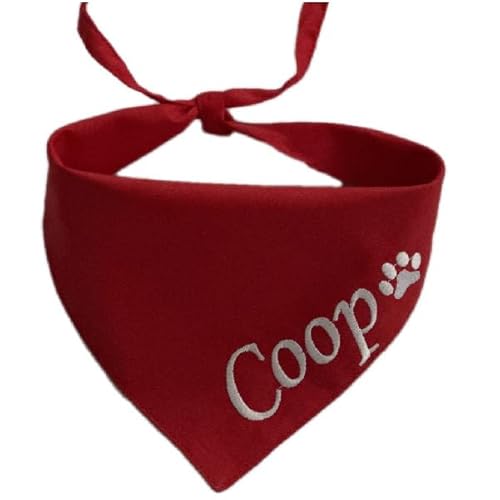Generic Personalized Dog Bandana Embroidered Name Custom Neckwear Dog Scarf Triangle Bibs Kerchief Pet Costume Accessories For Small Medium Large Dogs Pets Birthday Gift thumb #1