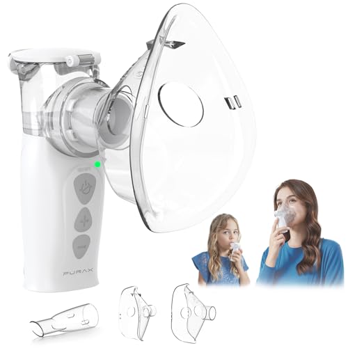 Portable Nebulizer for Adults & Kids, Auto-Cleaning Rechargeable Handheld Mesh Nebulizer Machine, Travel & Home Use, Fast Relief for Breathing Problems, Ultra Quiet