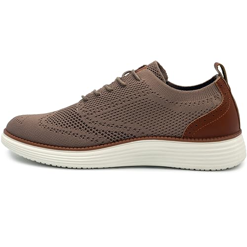 Image of AKADEMIKS Mens Olney Wingtip Knit Oxford, Sleek Breathable Dress Shoes