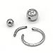 CrazyPiercing Door Knocker Stainless Steel Reverse Bar Belly Button Ring Piercing Navel Ring 14G 1/2