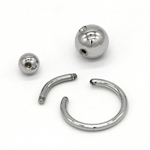 CrazyPiercing Door Knocker Stainless Steel Reverse Bar Belly Button Ring Piercing Navel Ring 14G 1/2