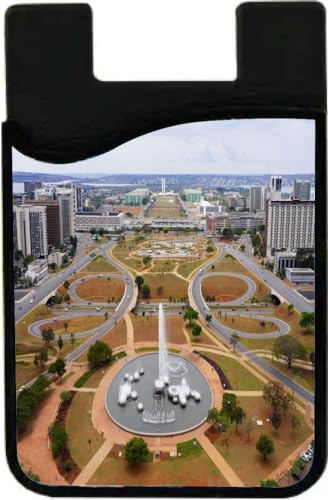 Island Gifting Neoprene Stick-on ID Card Holder for iPhone/Galaxy/Google Android Cases Featuring Image of a City View in Brazil