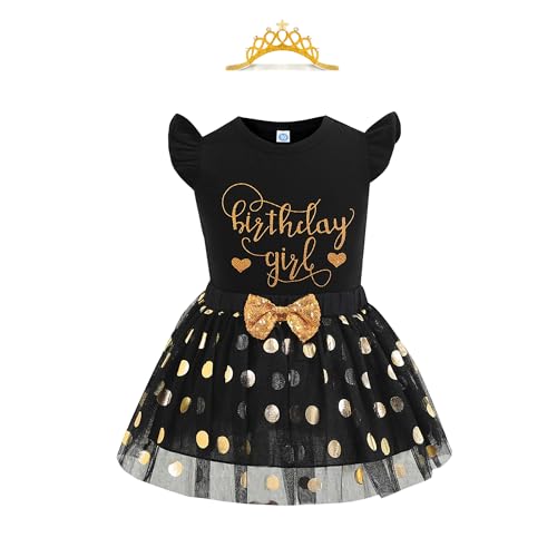 Image of LYSMuch Girls Birthday Outfit Birthday Girls Shirt Princess Tutu Tulle Skirt
