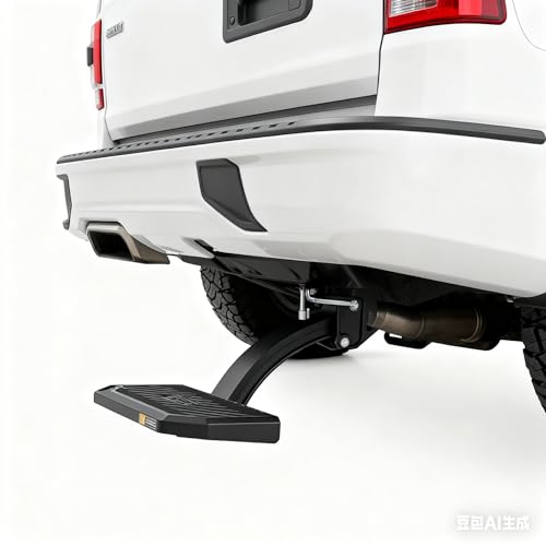 WOLFBOX Retractable Bed Step for 2023-2026 Ford F250/F350 Super Duty, 330 LBS Heavy-Duty Truck Bed Step, Non-Slip Aluminum Tailgate Step Replace Easy Bolt-On 4. 23-26|Ford F250/F350