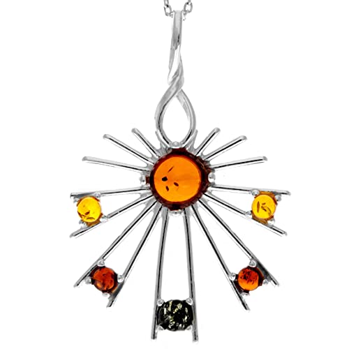 Croix en argent sterling 925 et ambre de la Baltique véritable de luxe