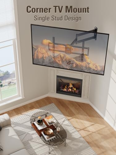 Image of Mounting Dream Corner TV Wall Mount Long Arm Swivel Tilt for 37-75 Inch TVs