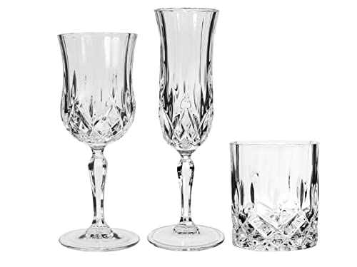 RCR Opera Servizio 12 Calici (6 Calici Vino cl23 e 6 Calici Flute cl13) + 6 Bicchieri Acqua 30cl