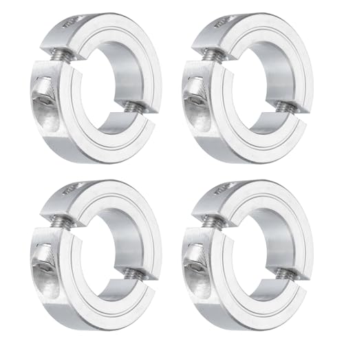 uxcell 4Pcs Double Split Clamp-On Shaft Collar 1" Bore, Aluminum Alloy
