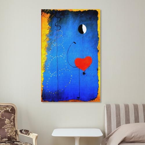 Impression sur toile Joan Miró tableau bleu de prestige 40x60 - 7