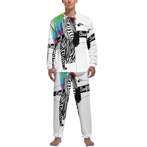 Haut et bas de pyjama manche longue homme Cheval Surfant de nuit