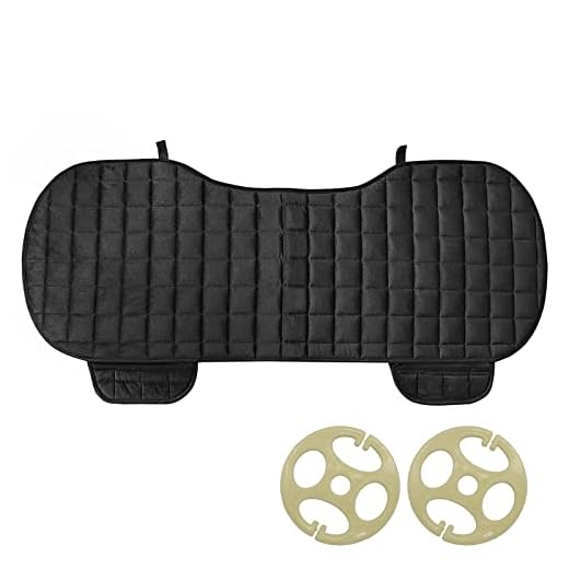 Rear Car Seat Mat,Universal Car Rear Seat Covers with Pockets,Rear Bench Car Seat Cover Non-Slide Winter Pad,Rear Seat Protector Flocking Cloth Covers,Rear Car Seat Cover for Most 5-Seat Car