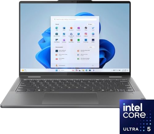 Image of Lenovo Yoga 7 14 2-in-1 AI PC Laptop 14 inch FHD+ Touch (Glossy, Anti-Fingerprint) Intel 12-core Ultra 5 125U (>i7-1335U) 16GB RAM 1TB SSD Backlit Fingerprint Thunderbolt w /Pen Win11 Gray + HDMI Cable