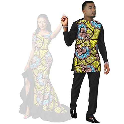 African Couple Outfits Men's Wear with Women's Wear Wedding Party Batik Fashion Design Traditional3