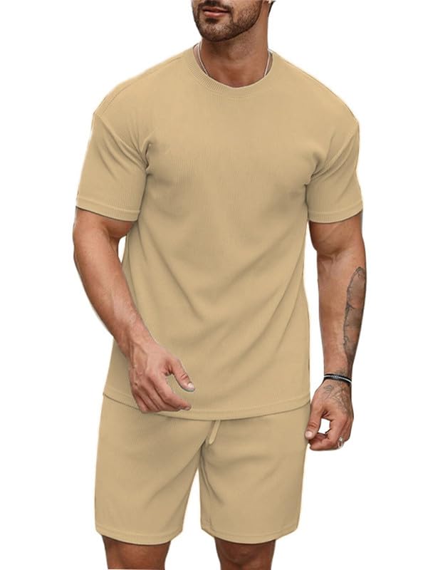 SMOWKLY Men's Pyjama Set - T-Shirt and Shorts Night Wear - Night Suit for Men