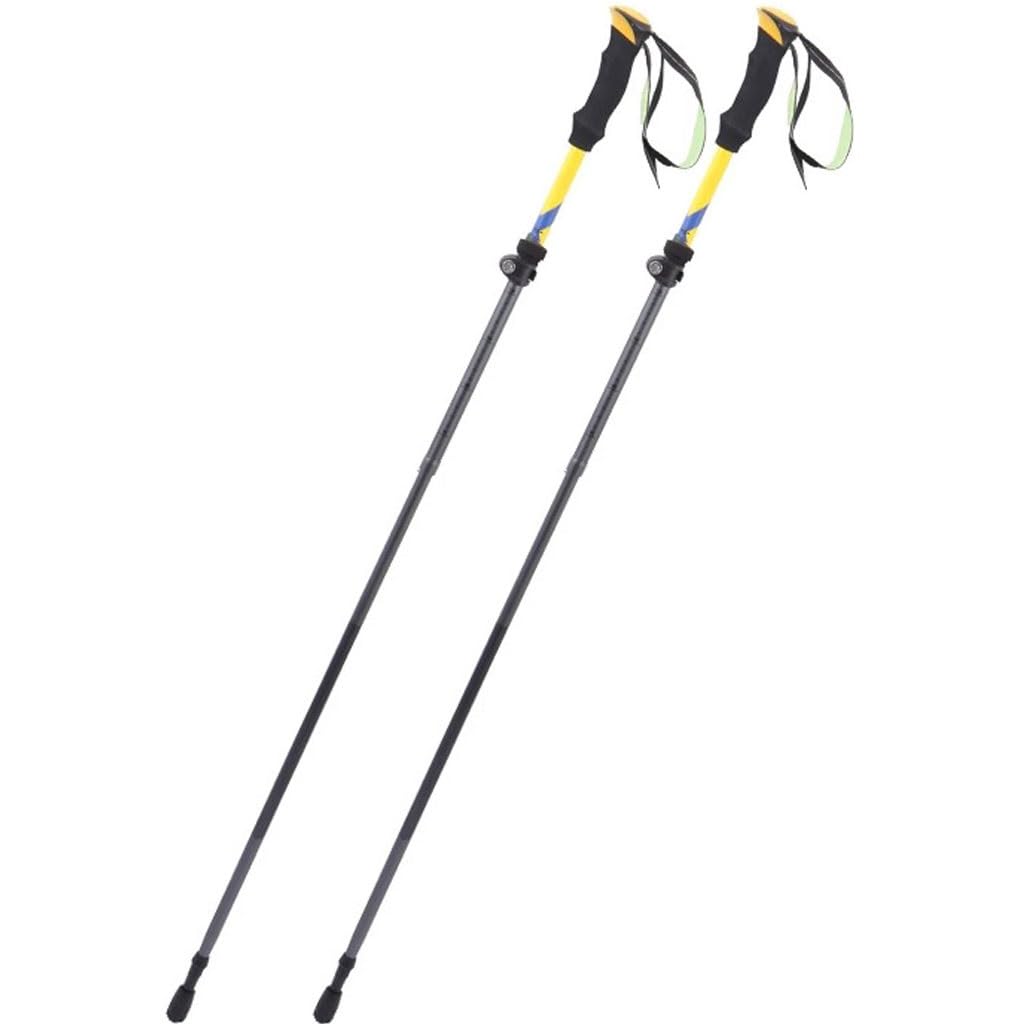 Collapsible Trekking Poles 2 Pack, Adjustable Aluminum Walking Sticks, with Quick Adjustable Locks, for Women, Men, Seniors(Yellow Color,110-130cm)