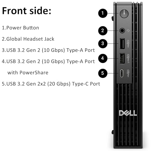 Image of Dell Pro Micro Plus Desktop Computer, 2026 Edition Mini PC, Intel 20-Core Ultra 7 265, 16GB DDR5, 1TB SSD, 4X DP, Windows 11 Pro, Lifetime Office 365, Ultra-Compact, AI-Ready for Business