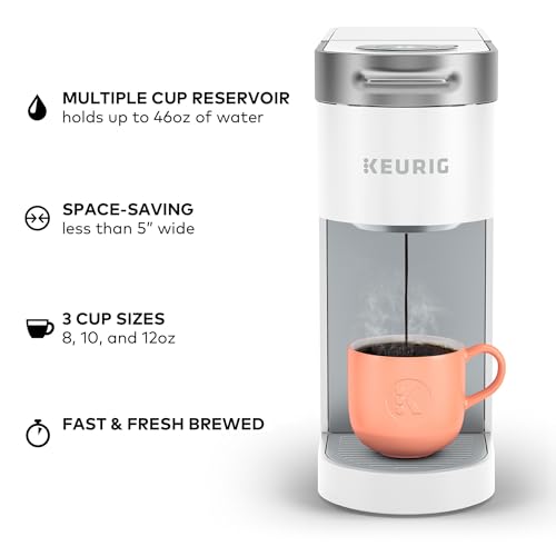 Keurig K-Slim Single Serve K-Cup Pod Coffee Maker, Multistream Technology, 3 Brew Sizes, Slim and Sleek Design, 46oz Removable Reservoir, White - Image 5