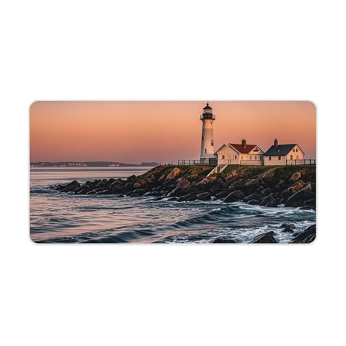 Portland River Lighthouse Sunrise Desk Pad protector grande miniatura 1