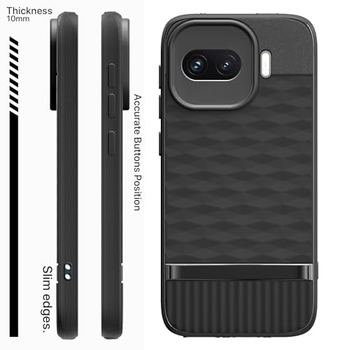 Image of Pikkme Back Cover for iQOO 15R 5G Camera Protection 3D Hexa Cube Design Silicone Protective Bumper Case (Black)