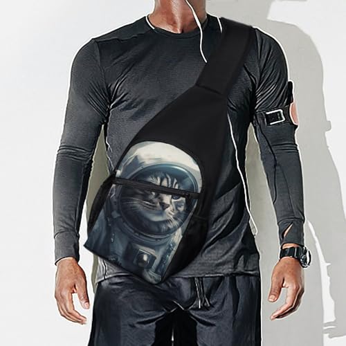 Astronaut Cat Mochila cruzada ligera para senderismo miniatura 7